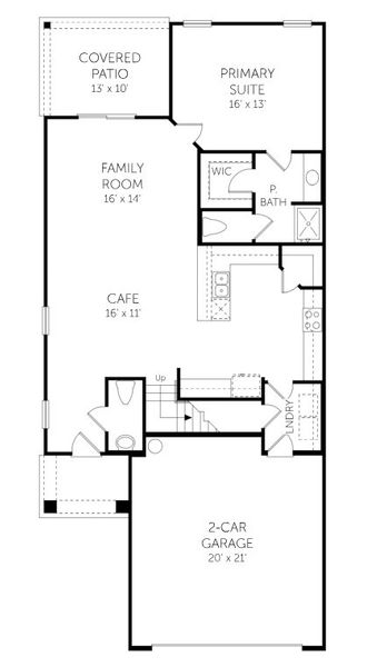 2D floor plan layout for the Springfield II - 40' Homesites by Dream Finders Homes in Diamond Springs, Jacksonville, FL (Image 4).