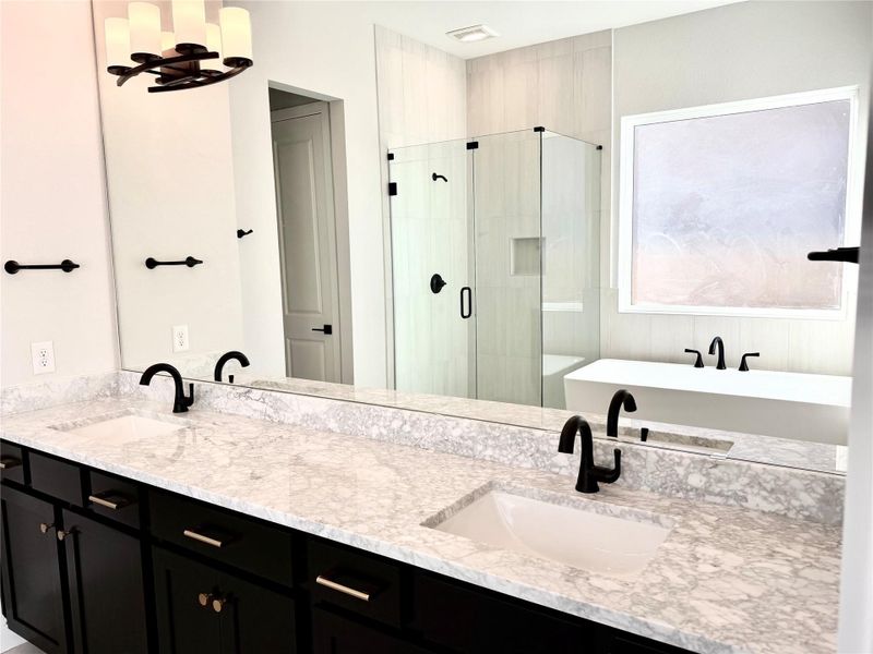 Double Vanities - with mirrors to the ceiling