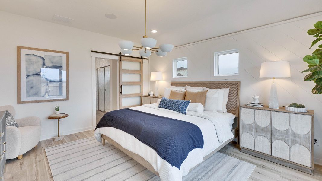 Representative furnished interior of a home built from the Meyerson by DRB Homes in Infinity Square, Kyle (Image 23).