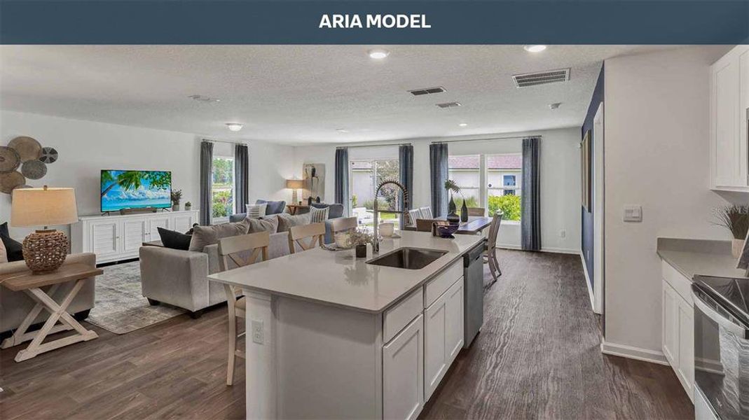 Furnished interior view inside a new home in Sawmill Branch, Palm Coast (Image 8). Furnished interior view inside a new home in Sawmill Branch, Palm Coast (Image 8).