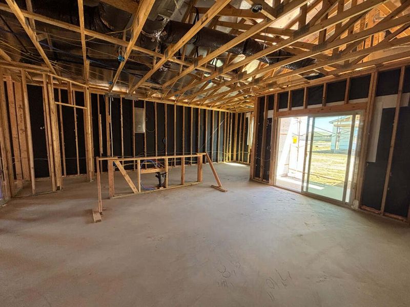 Kitchen & Great room with sliders out to back yard