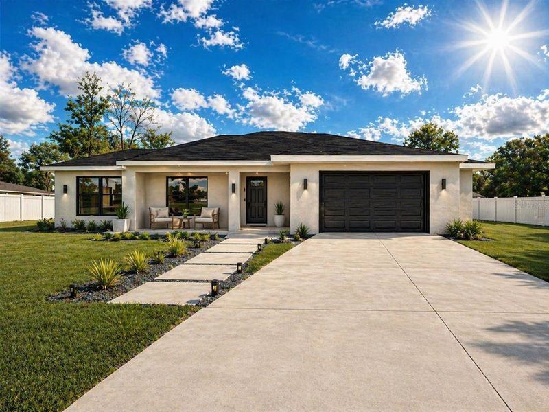 Front exterior of a new home in , Dunnellon, FL, highlighting curb appeal (Image 20).