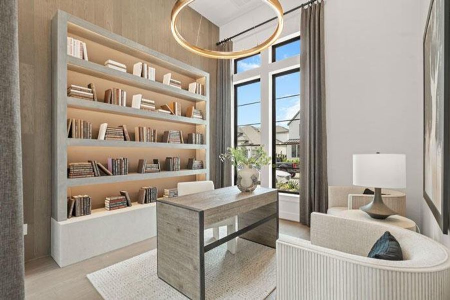 The study at the front of the home provides a supreme work from home retreat. Representative image.