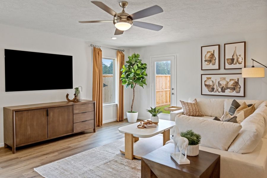 Representative furnished interior of a home built from the 1549 Modeled by KB Home in Madera Trails, New Caney (Image 5). Representative furnished interior of a home built from the 1549 Modeled by KB Home in Madera Trails, New Caney (Image 5).