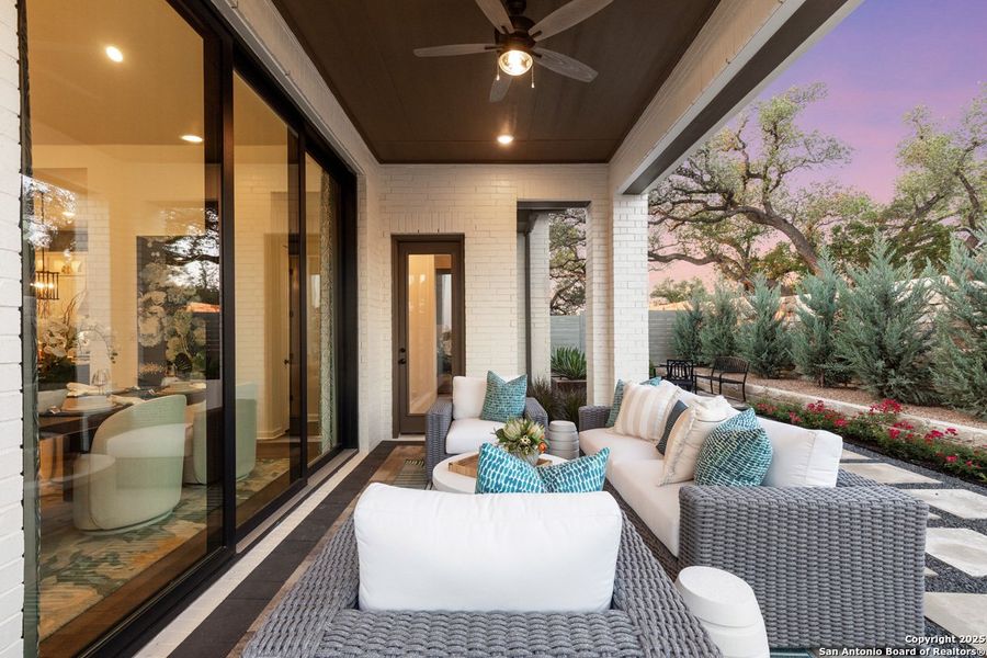 Exterior details and patio area of a home in Davis Ranch: 50ft. lots, San Antonio (Image 2).