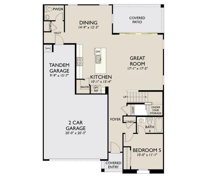 2D floor plan layout of this home in Skyline Village, San Tan Valley, AZ (Image 2).