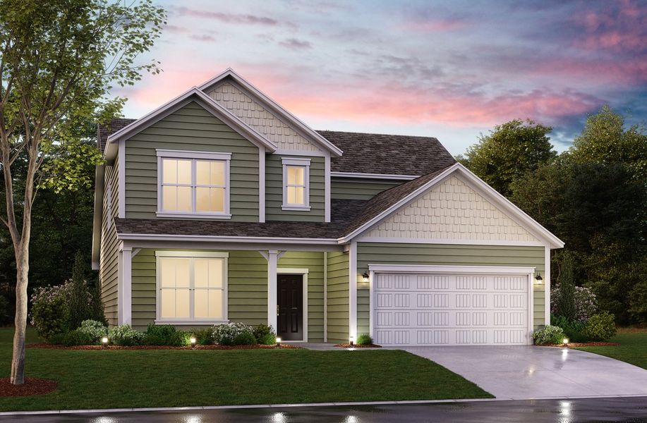 Representative exterior photo of a completed home built from the Windsor by Beazer Homes in Ambridge, Conway, SC (Image 2). Representative exterior photo of a completed home built from the Windsor by Beazer Homes in Ambridge, Conway, SC (Image 2).