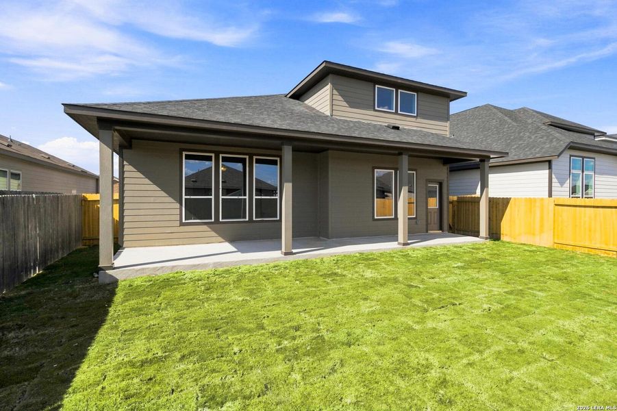 Exterior details and patio area of a home in Cordova Crossing, Seguin (Image 4).