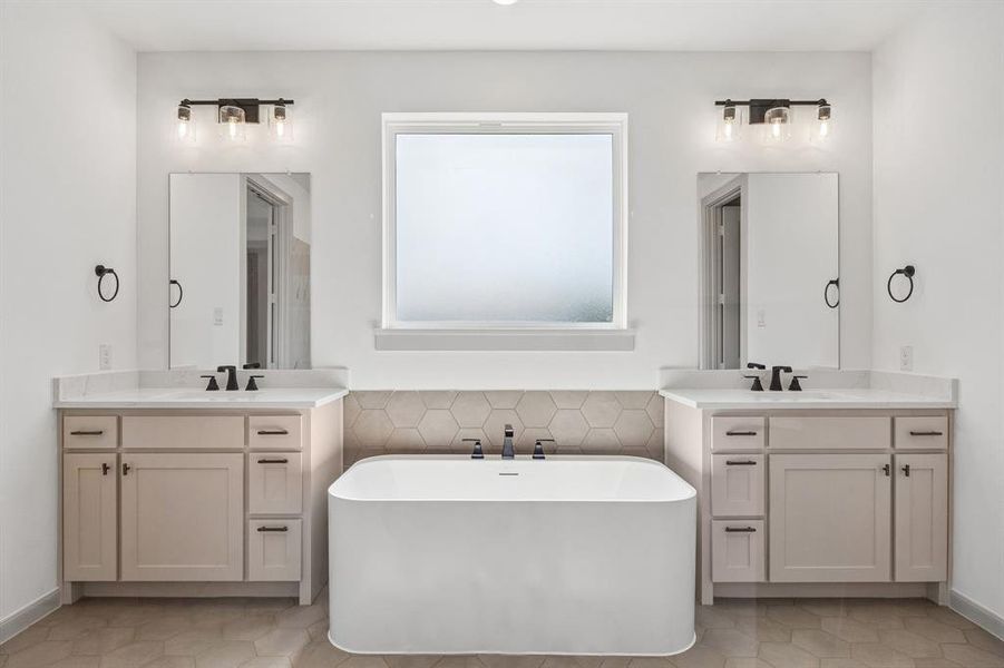 Ample room for two in this dreamy owner's bath!