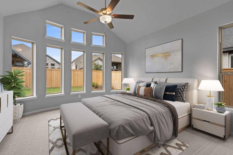 Furnished interior view inside a new home in Bridgeland 55', Cypress (Image 8).