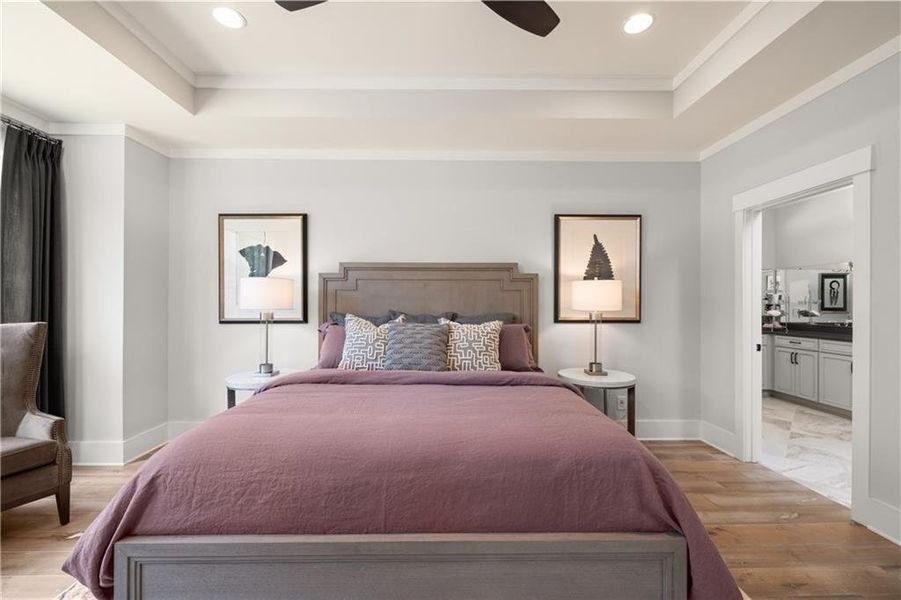 Furnished interior view inside a new home in Soleil Belmont Park, Canton (Image 27). Furnished interior view inside a new home in Soleil Belmont Park, Canton (Image 27).