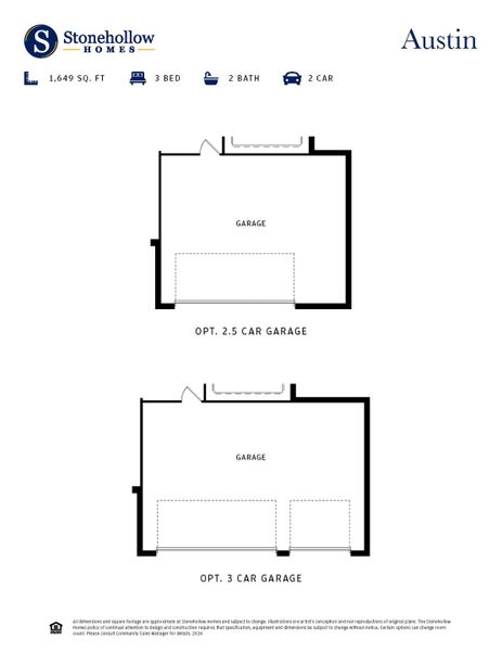 2D floor plan layout for the Austin by Stonehollow Homes in Heritage Grove, Blue Ridge, TX (Image 3).