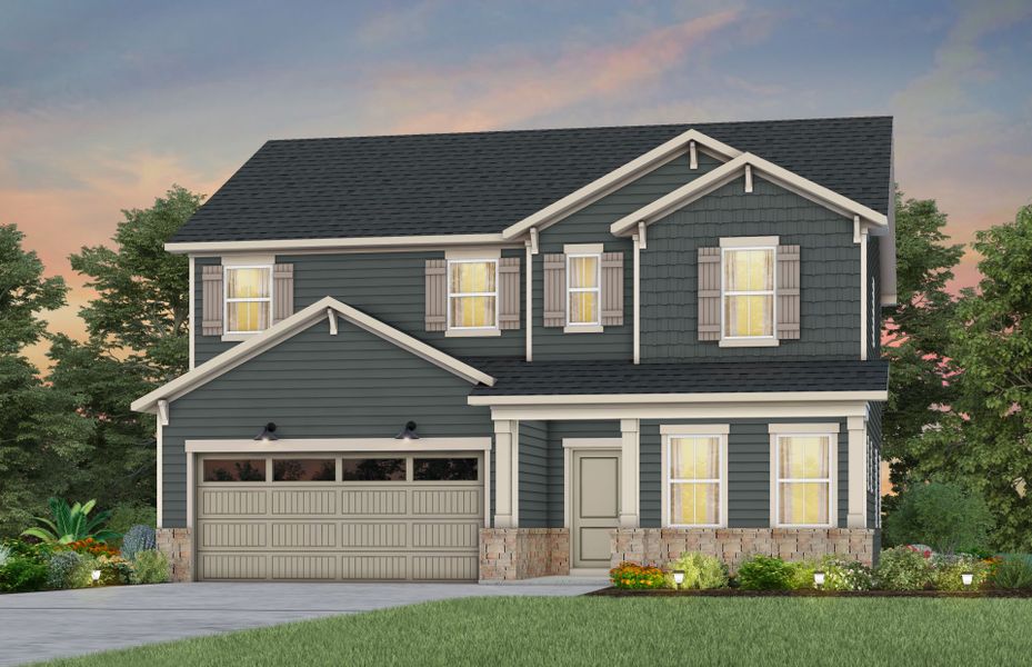 Front exterior of a new home in Michaux Gardens, Belmont, NC, highlighting curb appeal (Image 4).