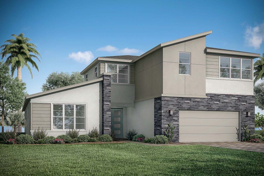 Representative exterior photo of a completed home built from the Rowan by Mattamy Homes in Tradition, Port St. Lucie, FL (Image 2).