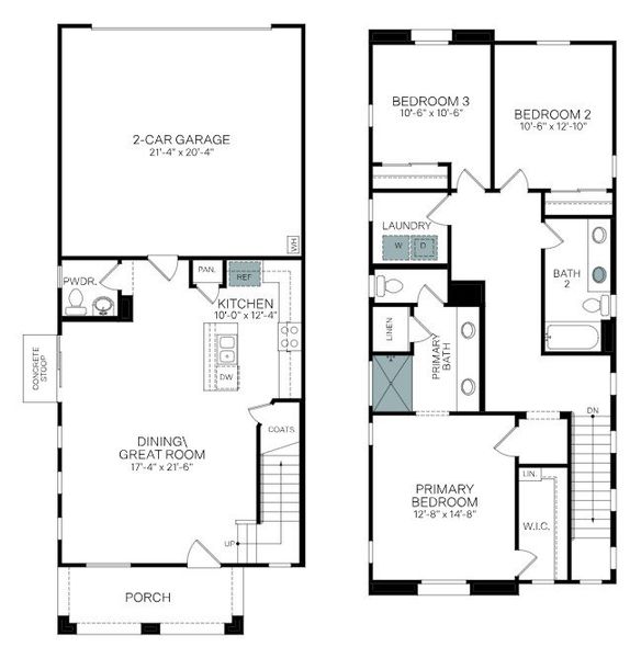 2D floor plan layout of this home in Ironwood Villages at North Creek, Queen Creek, AZ (Image 5).