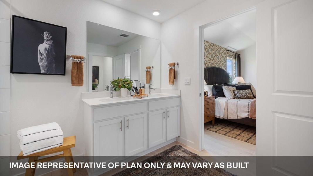 Furnished interior view inside a new home in Trails at Wildhorse, Austin (Image 22).