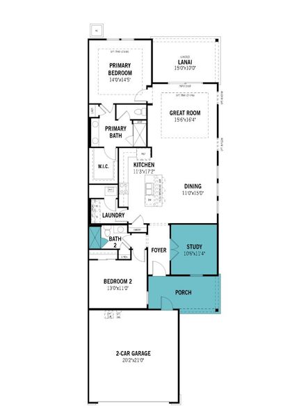2D floor plan layout of this home in RiverTown - WaterSong, St. Johns, FL (Image 4). 2D floor plan layout of this home in RiverTown - WaterSong, St. Johns, FL (Image 4).