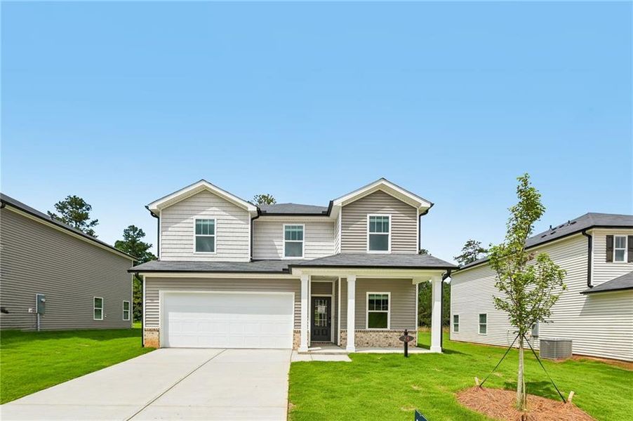 Front exterior of a new home in Manning Mill, Adairsville, GA, highlighting curb appeal (Image 1). Front exterior of a new home in Manning Mill, Adairsville, GA, highlighting curb appeal (Image 1).