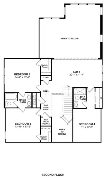The El Paso floor plan by K. Hovnanian Homes. 2nd Floor shown. *Prices, plans, dimensions, features, specifications, materials, and availability of homes or communities are subject to change without notice or obligation.