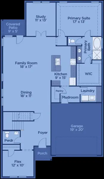2D floor plan layout for the San Marcos by UnionMain Homes in Lake Breeze, Lavon, TX (Image 5). 2D floor plan layout for the San Marcos by UnionMain Homes in Lake Breeze, Lavon, TX (Image 5).