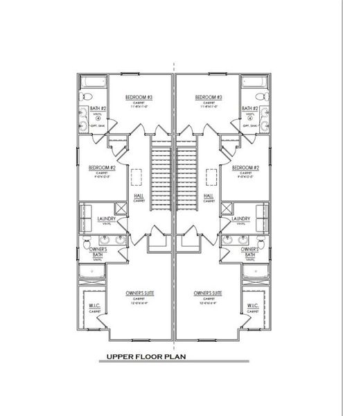 2D floor plan layout of this home in Champions Village at Cherry Hill, Pendleton, SC (Image 3).