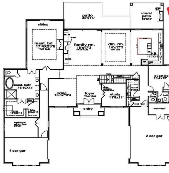 2D floor plan layout of this home in , Fairburn, GA (Image 3).
