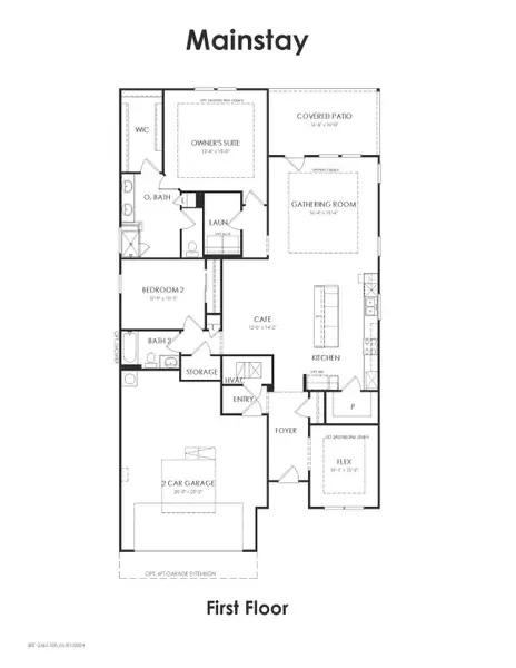 2D floor plan layout for the Mainstay by Del Webb in Del Webb Bridgeland, Cypress, TX (Image 3).