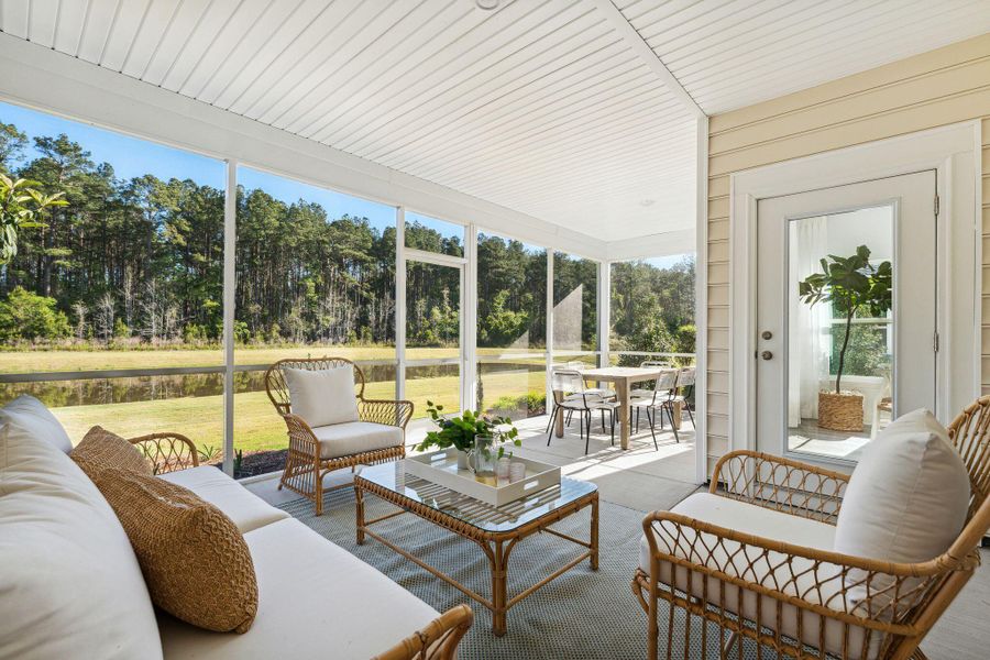 Exterior details and patio area of a home in Horizons at Summers Corner | 55+, Summerville (Image 3).