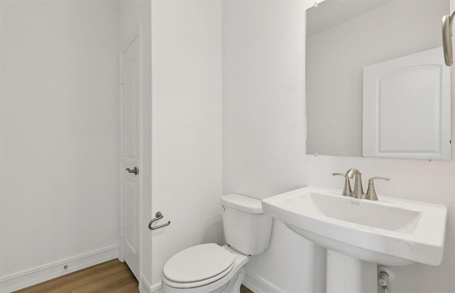 Spacious powder bathroom