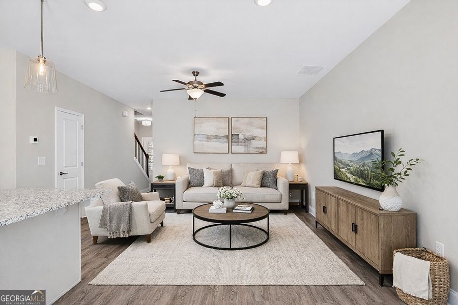 Furnished interior view inside a new home in Morning Creek Forest, Atlanta (Image 4). Furnished interior view inside a new home in Morning Creek Forest, Atlanta (Image 4).