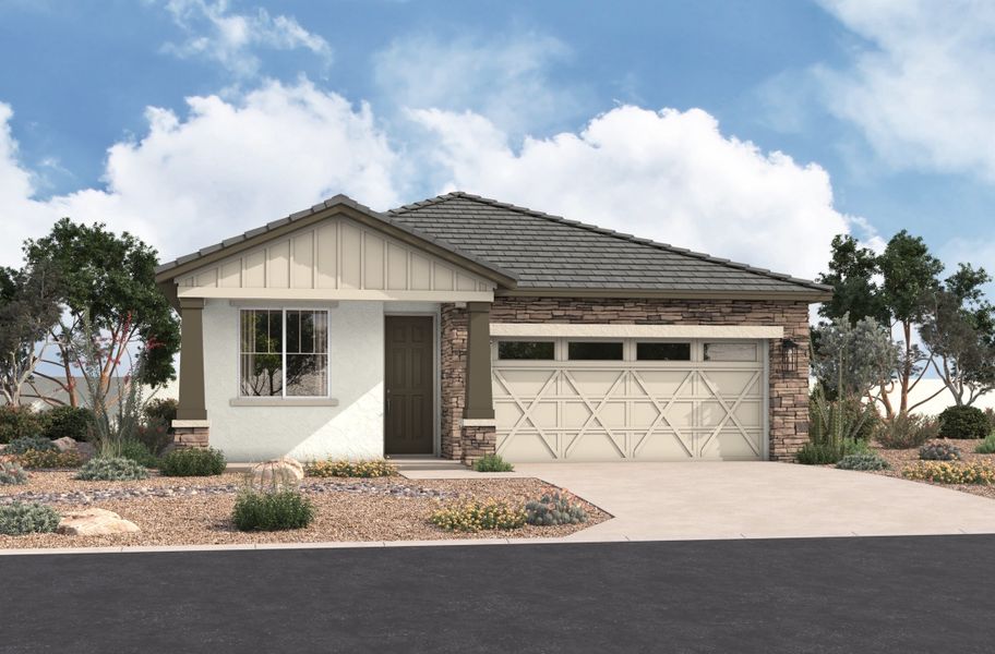 Representative exterior photo of a completed home built from the Chatsworth by Beazer Homes in Acacia Foothills at Estrella: Acacia Foothills II, Goodyear, AZ (Image 2).
