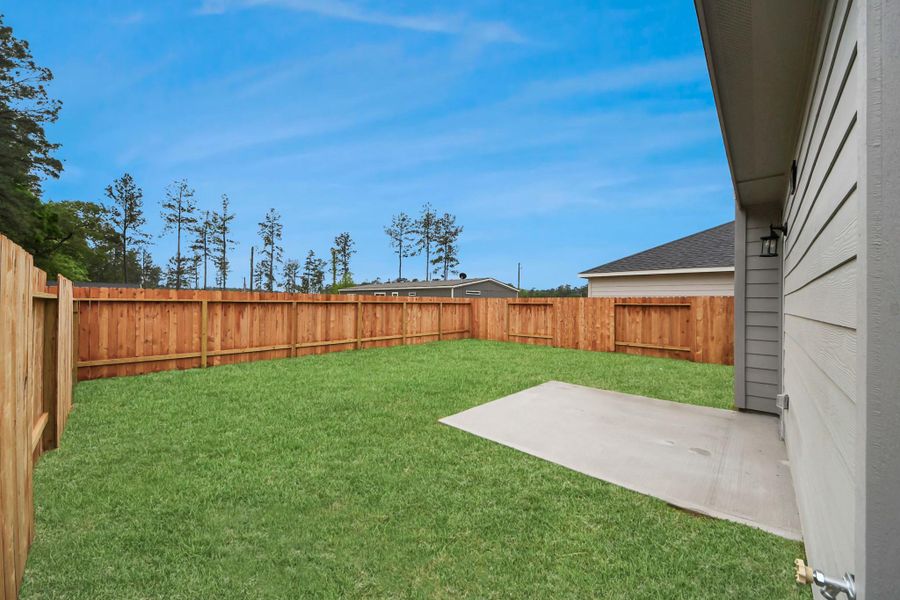 Exterior details and patio area of a home in The Enclave at Spring Branch, Montgomery (Image 29).