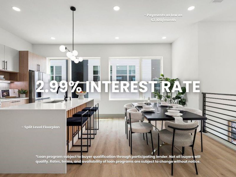 Vecino Homes make homeownership affordable for a limited time with finance options of no downpayment or buy-down for first time homebuyers bringing low payments and affordability back into the market with quality and design.