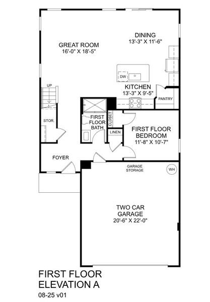 2D floor plan layout for the Woodford by Ryan Homes in Overture Pointe Single Family, Hickory, NC (Image 3). 2D floor plan layout for the Woodford by Ryan Homes in Overture Pointe Single Family, Hickory, NC (Image 3).