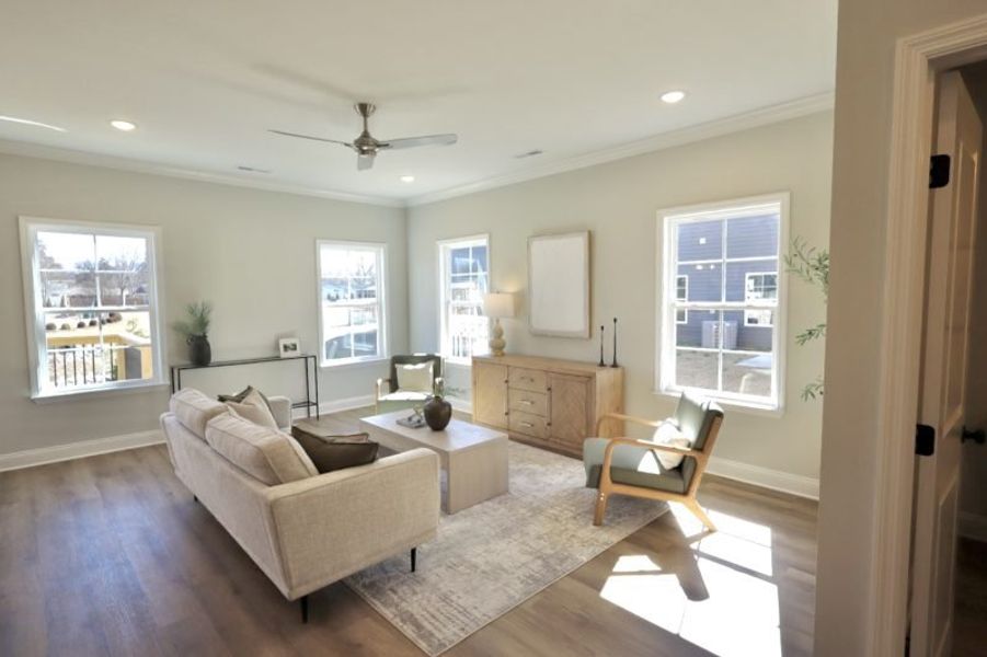 Furnished interior in a model home at The Eleuthera in Chattanooga (Image 40).