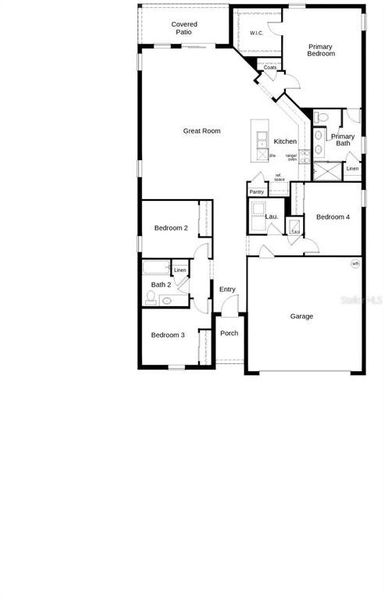 2D floor plan layout of this home in Creekside at Rutland Ranch, Parrish, FL (Image 2).