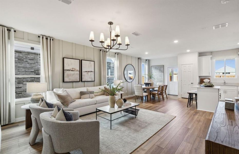 *Model Representation - Gathering room with view of main living areas *Model Representation - Gathering room with view of main living areas