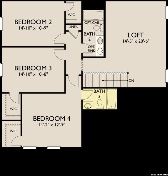 2D floor plan layout of this home in The Wilder, Adkins, TX (Image 3).