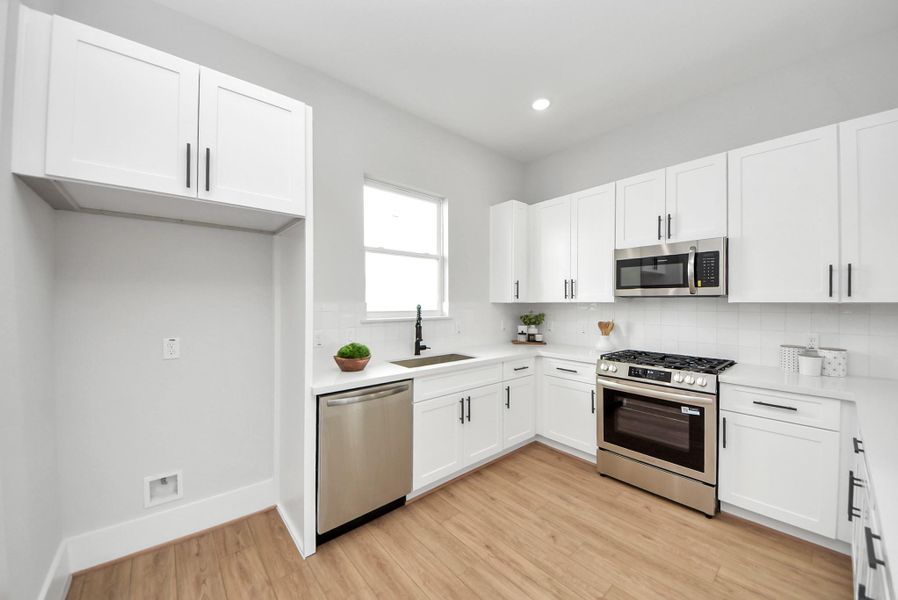 Furnished interior view inside a new home in Skyline Homes at Cavalcade, Houston (Image 19). Furnished interior view inside a new home in Skyline Homes at Cavalcade, Houston (Image 19).