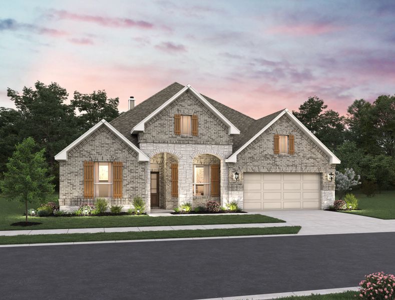 Representative exterior photo of a completed home built from the Carmen by Ashton Woods in Sunday Creek at Kinder Ranch, San Antonio, TX (Image 16).