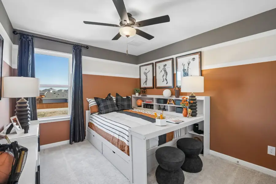 Representative furnished interior of a home built from the Sparrow by Taylor Morrison in Longview, Del Valle (Image 33).
