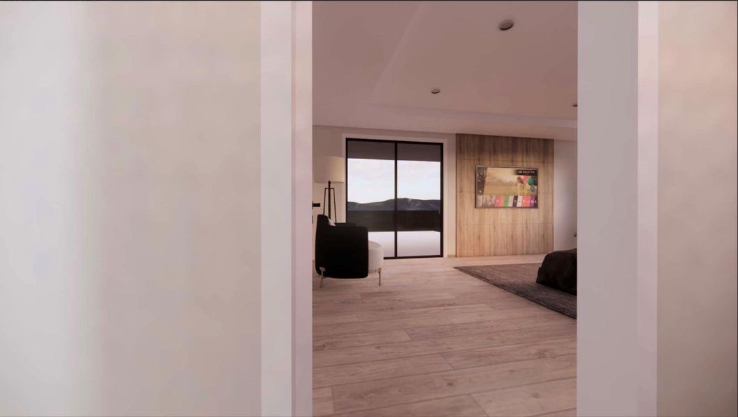 RENDERING - Hallway with light wood-type flooring