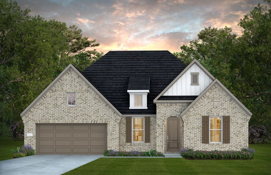 Representative exterior photo of a completed home built from the Azle by Pulte Homes in Blue Creek Trails, Richmond, TX (Image 15). Representative exterior photo of a completed home built from the Azle by Pulte Homes in Blue Creek Trails, Richmond, TX (Image 15).