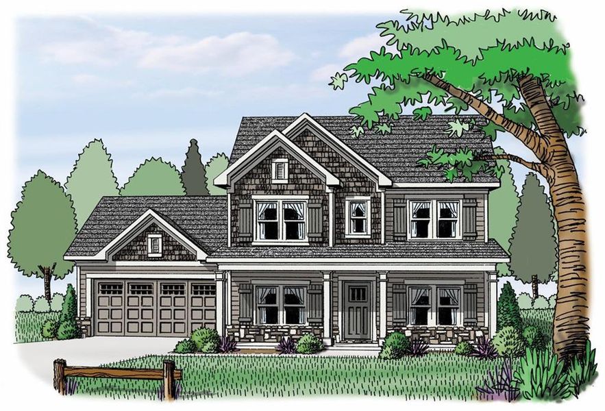 Exterior rendering of this home design in Fairview Chase, Covington, GA (Image 1). Exterior rendering of this home design in Fairview Chase, Covington, GA (Image 1).