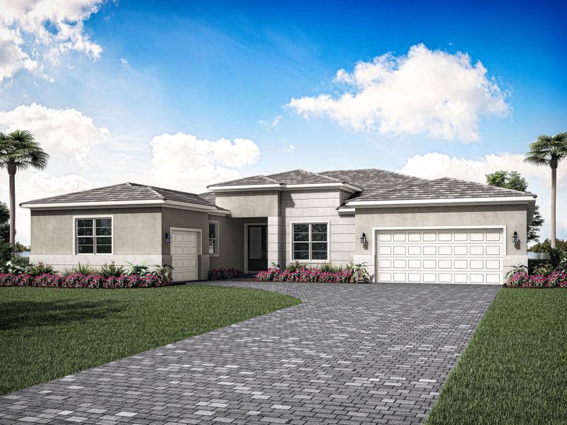 Representative exterior photo of a completed home built from the Monaco by Mattamy Homes in Tradition, Port St. Lucie, FL (Image 4). Representative exterior photo of a completed home built from the Monaco by Mattamy Homes in Tradition, Port St. Lucie, FL (Image 4).