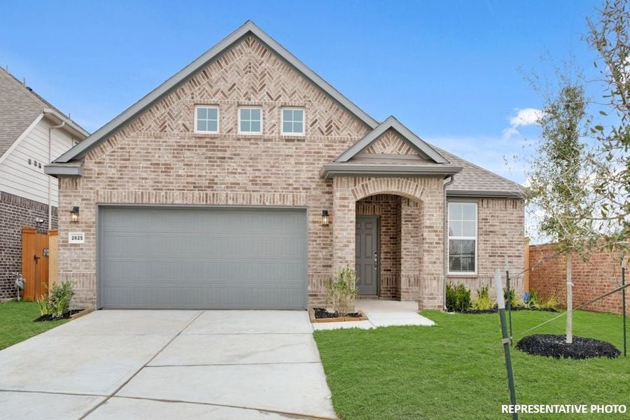 A house with a garage.