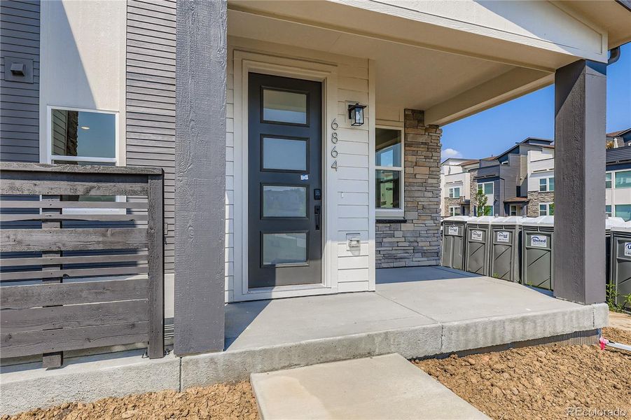 Private front porch overlooking park Private front porch overlooking park