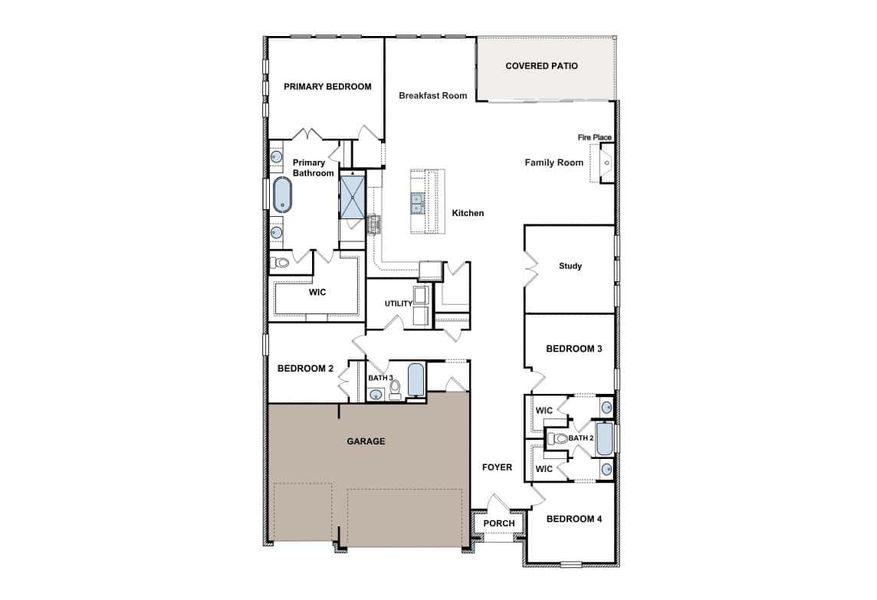 2D floor plan layout of this home in Walsh, Fort Worth, TX (Image 1). 2D floor plan layout of this home in Walsh, Fort Worth, TX (Image 1).
