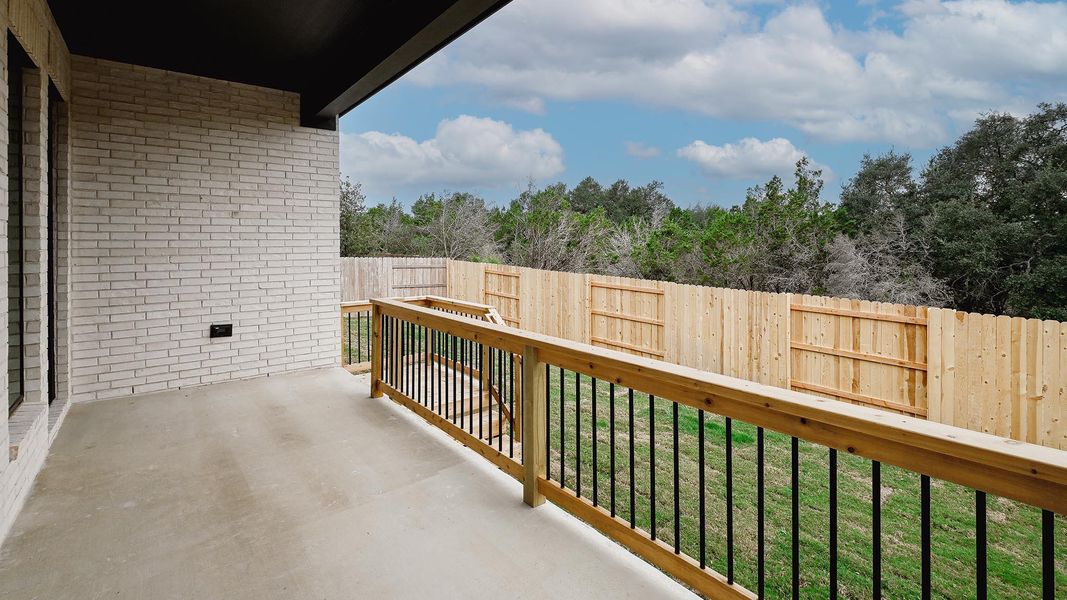 Exterior details and patio area of a home in La Cima 60', San Marcos (Image 4). Exterior details and patio area of a home in La Cima 60', San Marcos (Image 4).
