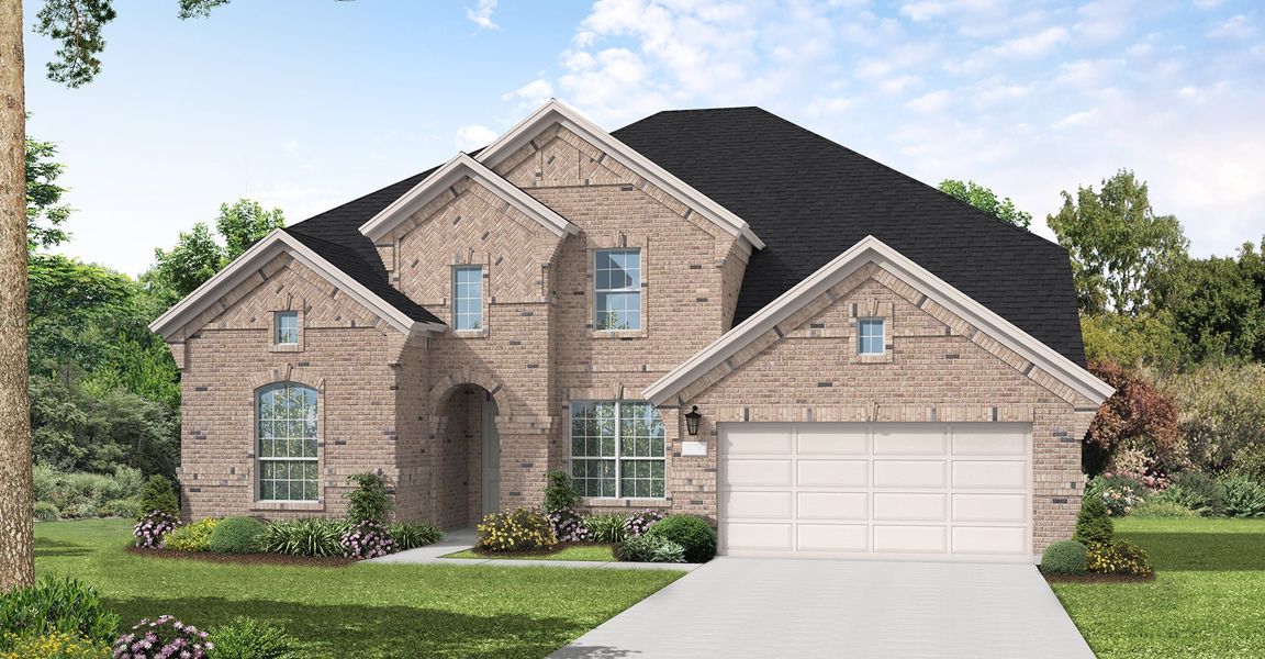 Front exterior of a new home in Dominion of Pleasant Valley, Wylie, TX, highlighting curb appeal (Image 1). Front exterior of a new home in Dominion of Pleasant Valley, Wylie, TX, highlighting curb appeal (Image 1).